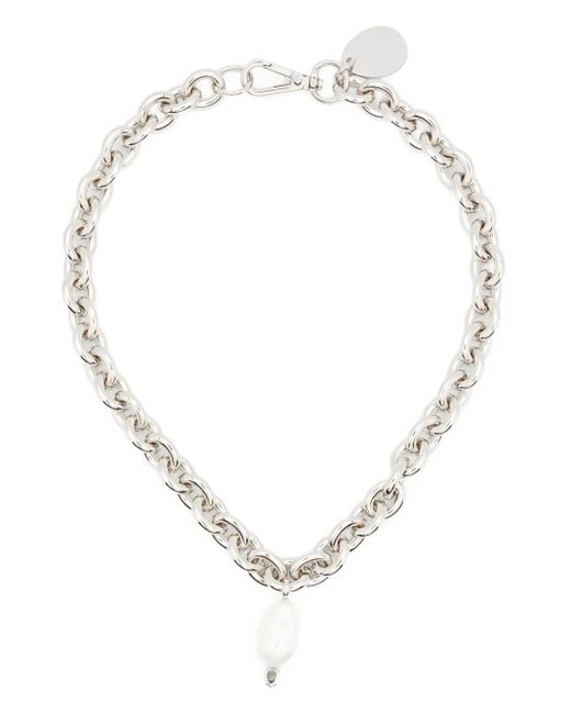 Collana A Catena Con Perle di Simone Rocha in White