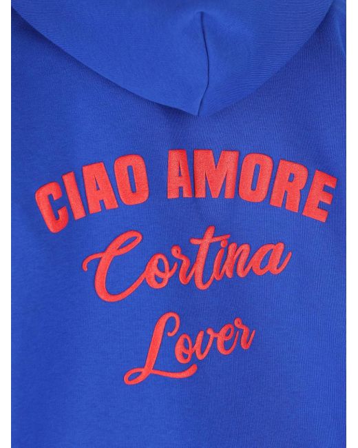 Giada Benincasa Blue Hoodie Mit Ciao Amore-Stickerei