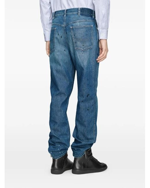 Maison Margiela Blue Stained-Effect Jeans for men