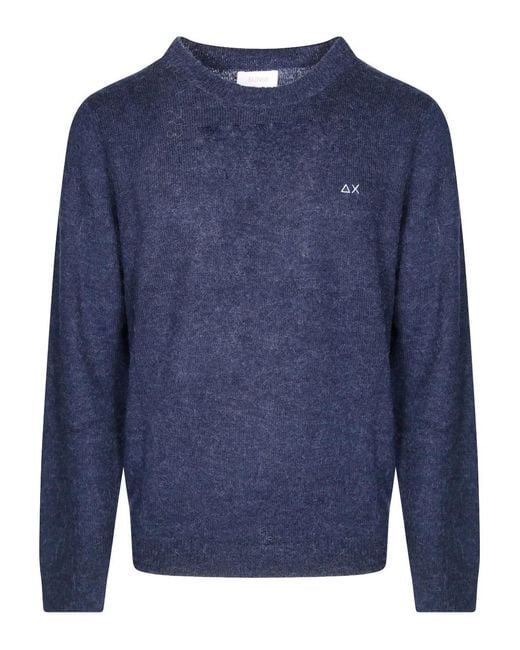 Sun 68 Blue Wool-Blend Knitwear for men