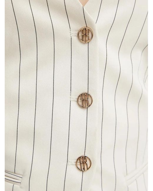 Fracomina Natural Pinstripe Buttoned Top
