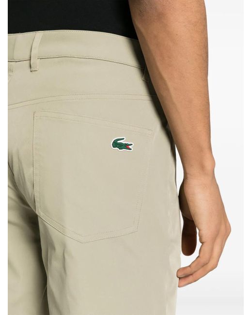 Lacoste Twill-Hose Mit Logo-Patch in Natural für Herren