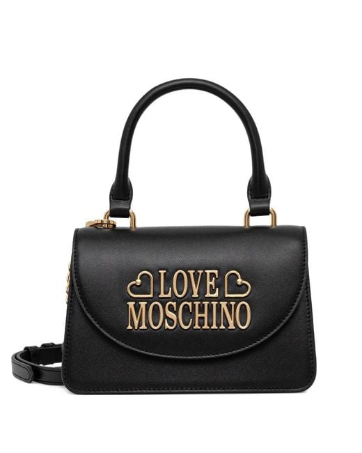 Love Moschino Black Logo-Detail Tote Bag
