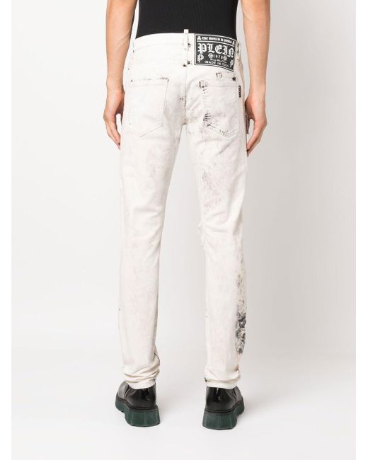 Distressed Jeans in White for Men 