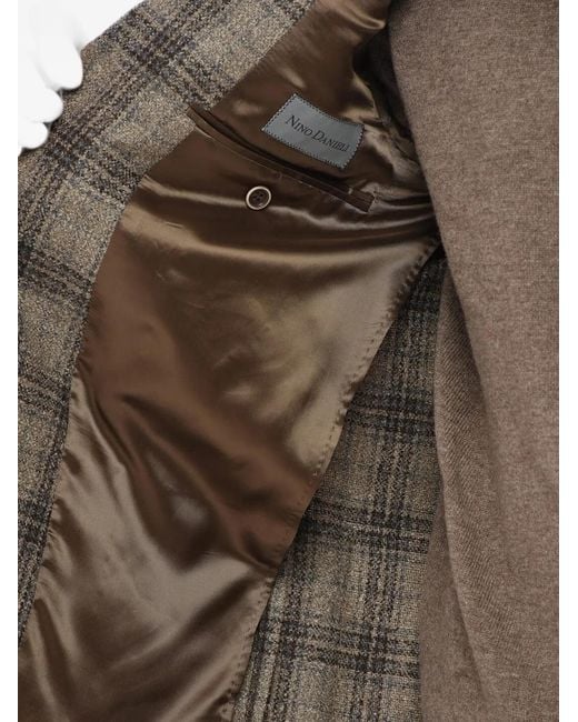 Corneliani Gray District Check Long-Sleeve Blazer for men
