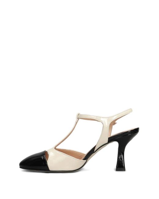 Isabel Ferranti 80mm Leather Pumps Natural