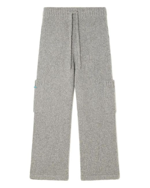 Alanui Gray Drawstring Knitted Trousers for men