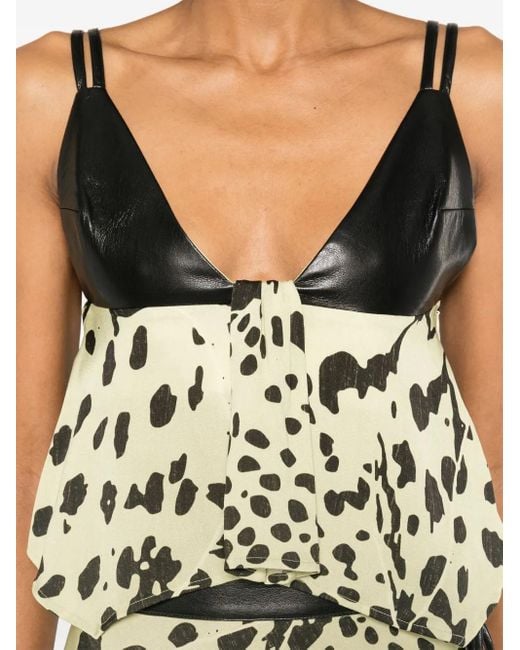 Haut À Imprimé Animalier Nanushka en coloris Black