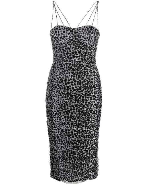 Philosophy Di Lorenzo Serafini White Animal-Print Tulle Midi Dress
