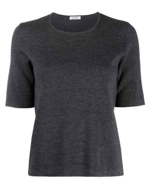 P.A.R.O.S.H. Gray Short Sleeve Knit Top