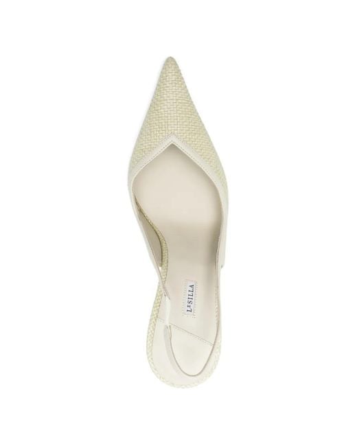 Le Silla White Slingback Pumps