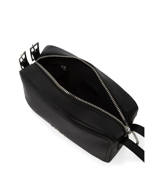 Karl Lagerfeld Black Logo-Plaque Cross Body Bag