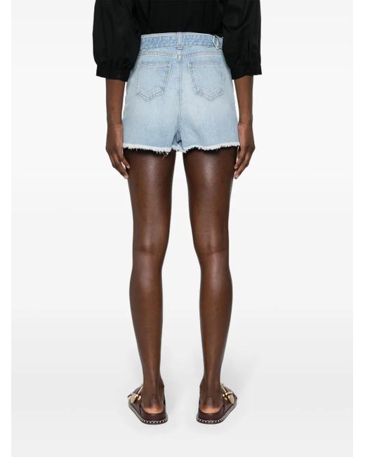 Twinset Blue Belted Denim Shorts