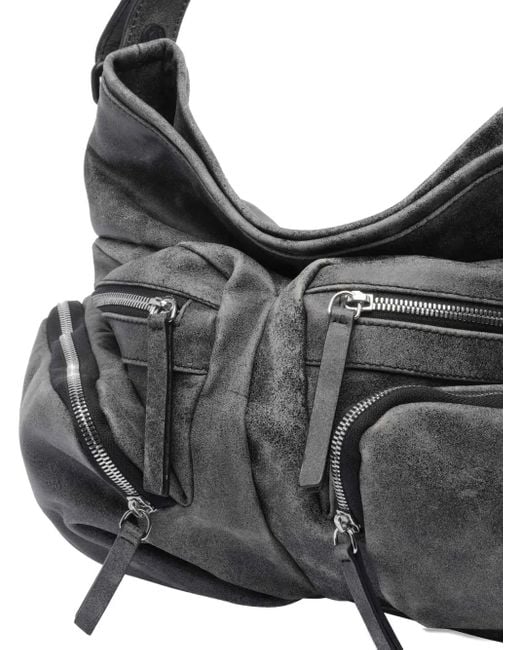 Vic Matié Black Schultertasche mit mehreren Reißverschlusstaschen