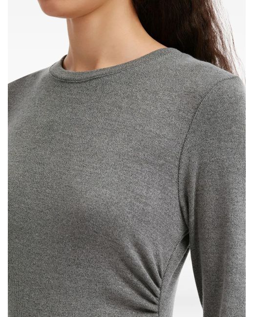B+ AB Gray Ong-Sleeve Midi Dress