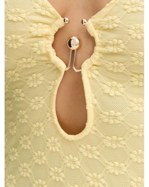 Bardot Metallic Rosala Neckholder-Kleid aus Blumenspitze
