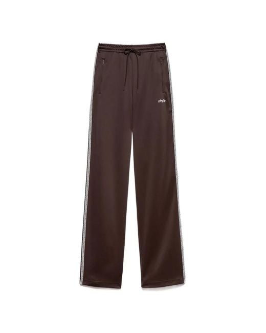 Aniye By Brown Sienna Logo-Embroidered Side-Stripe Track Pants