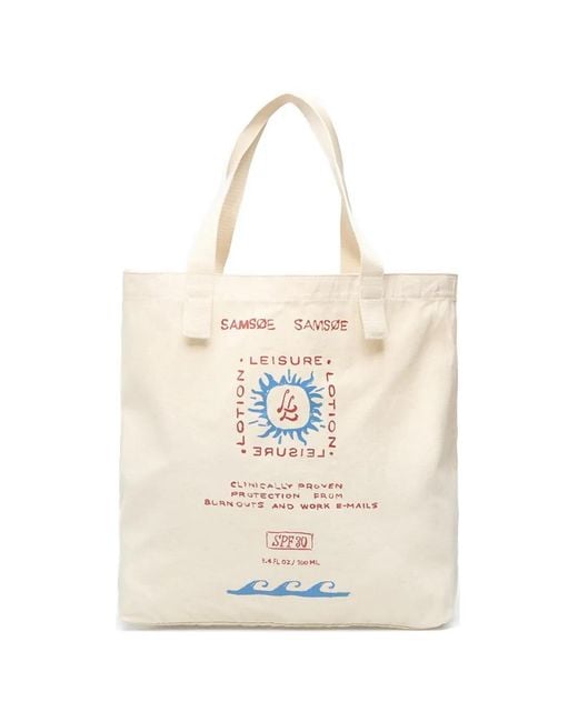 Samsøe & Samsøe Natural Sagergei Printed Tote Bag
