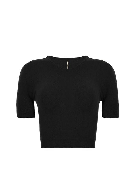 Wolford Black Seamless Short-Sleeved Cropped T-Shirt