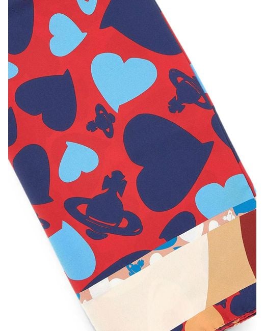Vivienne Westwood Red Hearts And Orbs Scarf