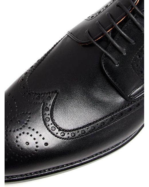 Magnanni Shoes Black Jacoby Leather Brogues for men