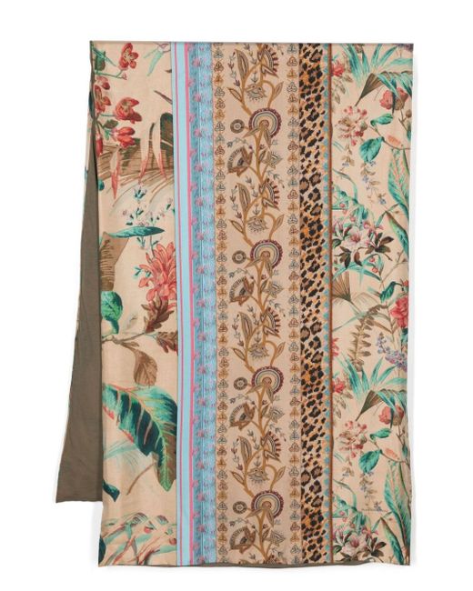 Aloesta mix-print silk scarf di Pierre Louis Mascia in Natural