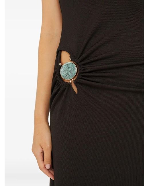 Christopher Esber Black Mineral-Stone Maxi Dress