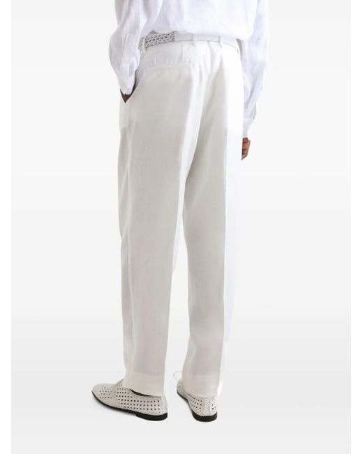 メンズ Dolce & Gabbana フォールドエッジ パンツ White