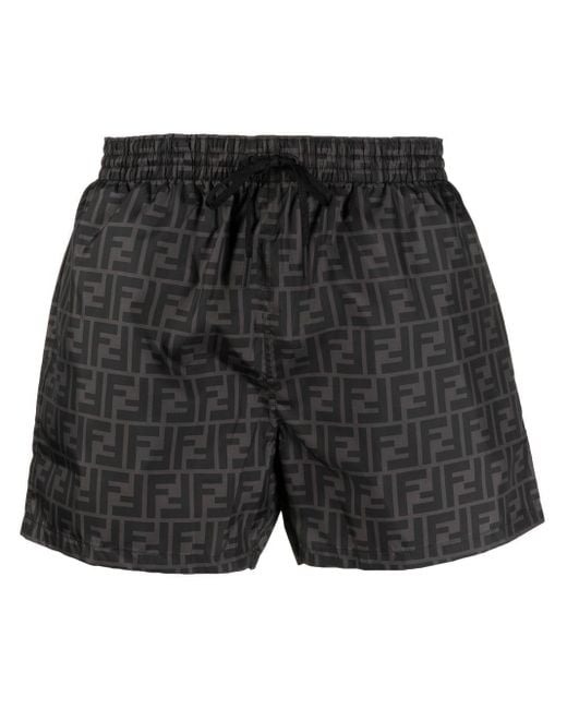Pantalones cortos con logo FF Fendi de hombre de color Black