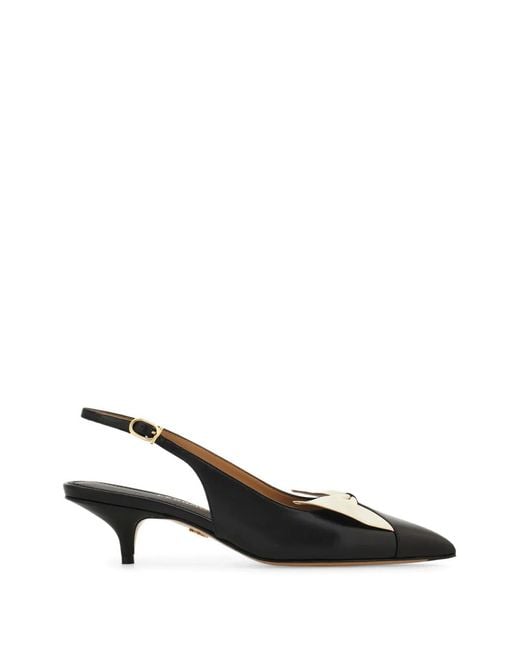 Ferragamo Black Soft Bow Slingbacks