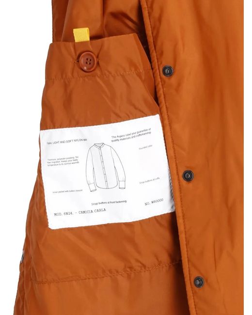 Aspesi Orange Long-Sleeve Button-Up Jacket