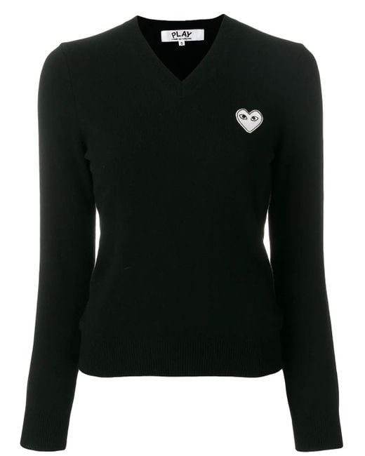 COMME DES GARÇONS PLAY Black V-neck Pullover