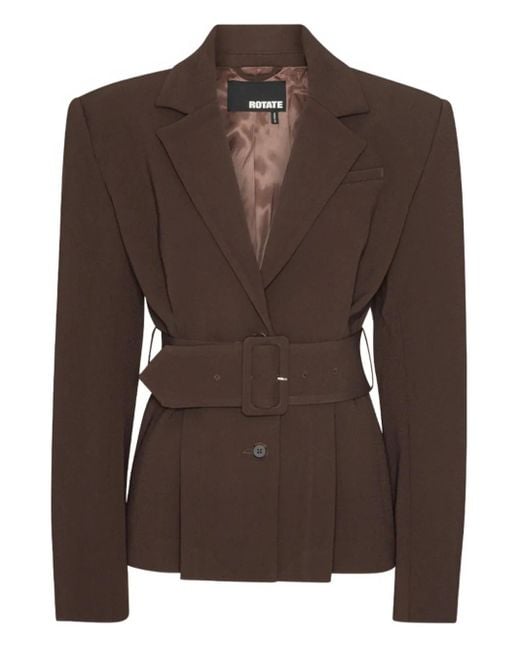 ROTATE BIRGER CHRISTENSEN Brown Belted Blazer