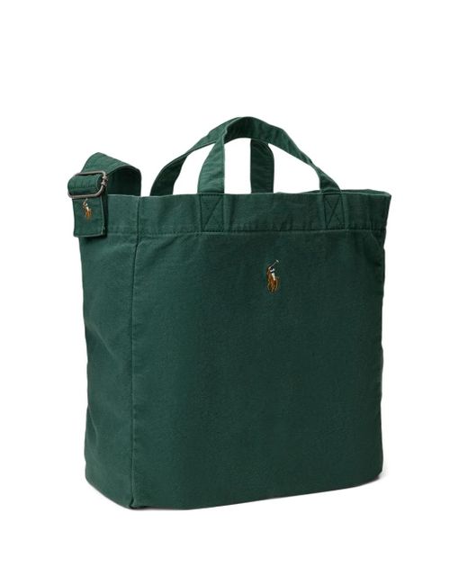 Polo Ralph Lauren Green Pony Logo-Embroidered Tote Bag for men