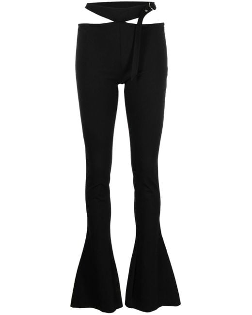 The Attico Black Cut-out Flared Trousers