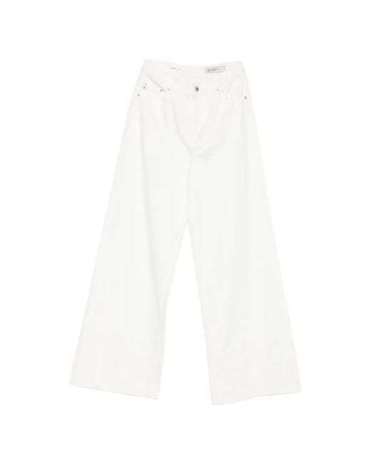 AG Jeans White Helsinki Logo-Patch Jeans