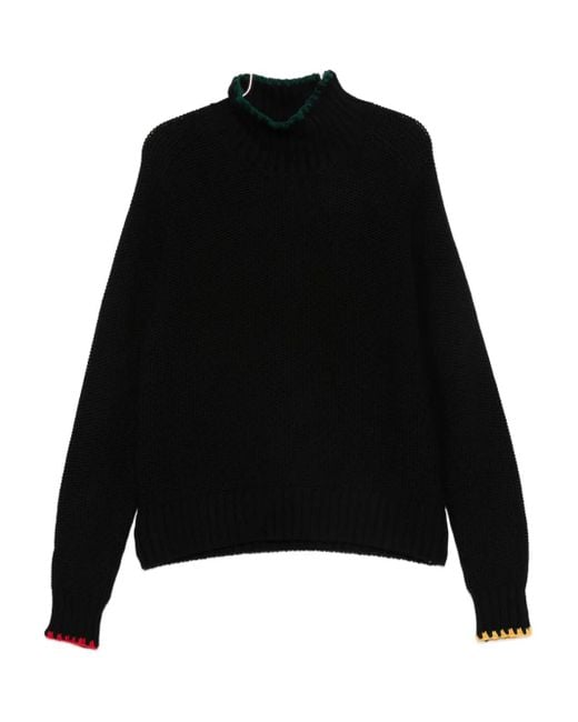 YMC Black Waffle High-Neck Sweater
