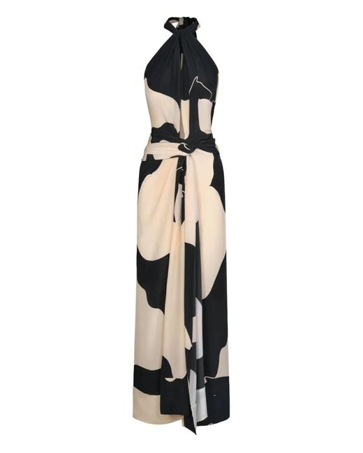 Johanna Ortiz White Shadows Halterneck Abstract Maxi Dress
