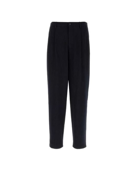 Giorgio Armani Blue Pleated Jersey Trousers for men