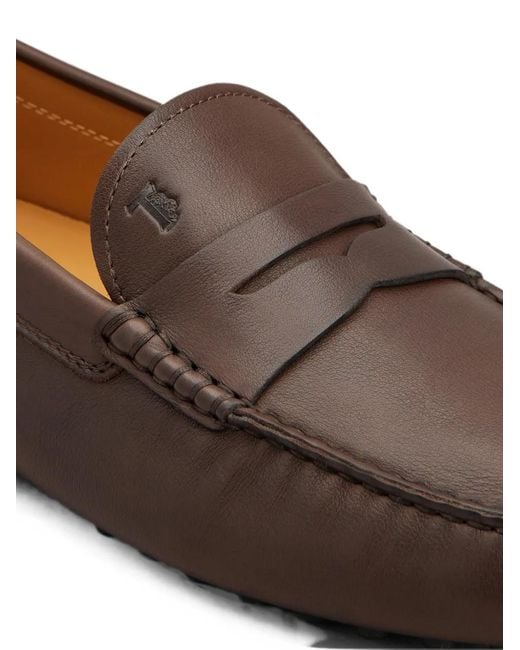 Tod's Brown Gommino Leather Loafers for men
