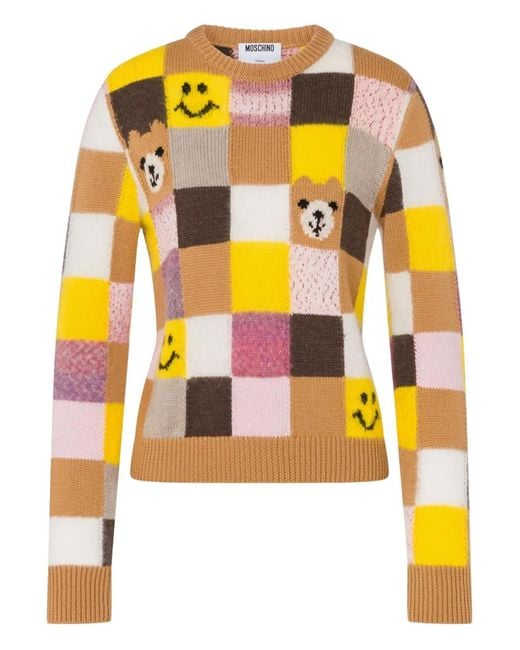 Moschino Yellow Patchwork Sweater