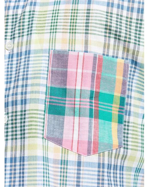 Comme des Garçons Blue Button-Up Spread Collar Shirt With Chest Pocket For for men