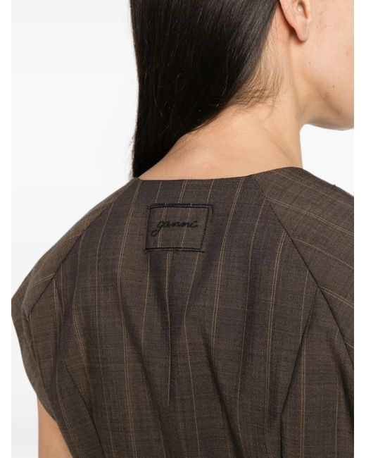 Ganni Brown Pinstripe Vest