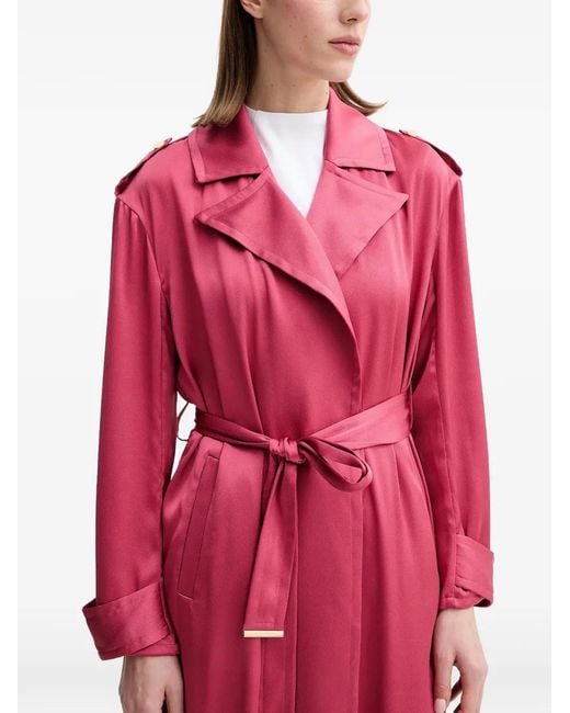 Marciano Red Belted notched-lapels trench