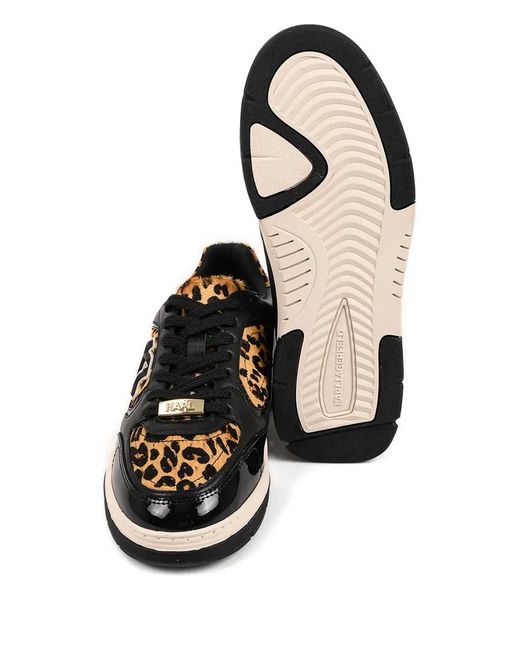 Karl Lagerfeld Black Logo Leopard-Print Sneakers