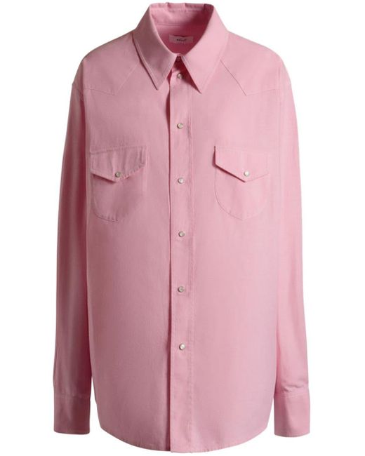 Bally Pink Hemd mit Druckknöpfen