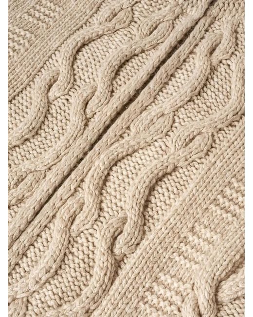 Malo Natural Cable-Knit Hooded Coat