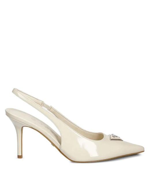 Pumps A Punta Con Cinturino Posteriore di Guess in White