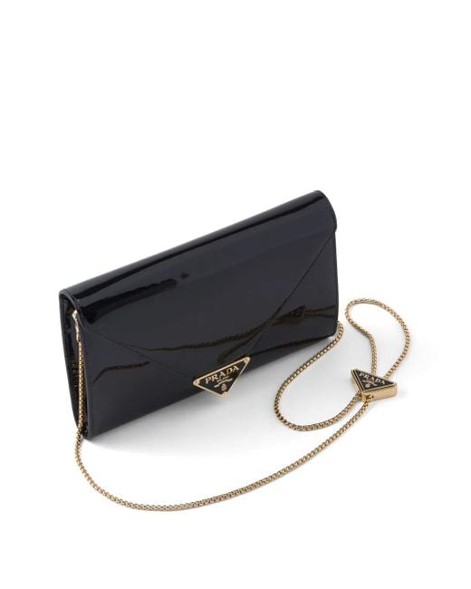 Prada Black Clutch Aus Lackleder