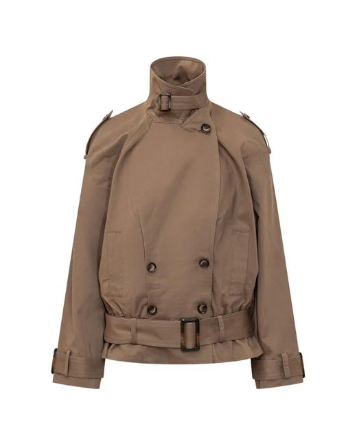 Ba&sh Brown Double-Breasted Belted Jacket